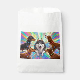 Honden Puppies met regenboog achtergrond Bedankzakje