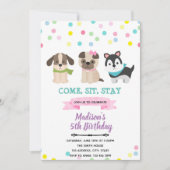 Honden Puppies Verjaardagsuitnodiging Kaart (Voorkant)