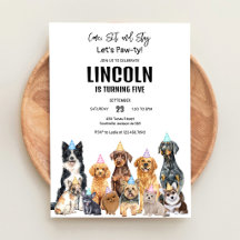 Honden Puppies Verjaardagsuitnodiging