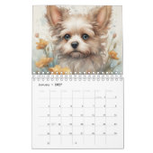 Honden, Puppy, Honden, Bloemen, Kalender (Jan 2027)