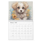 Honden, Puppy, Honden, Bloemen, Kalender (Feb 2027)