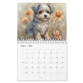 Honden, Puppy, Honden, Bloemen, Kalender (Mar 2027)