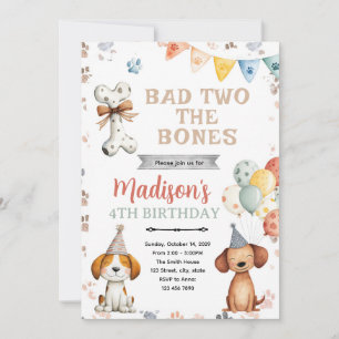 Honden puppy verjaardagsfeest uitnodiging