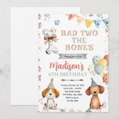 Honden puppy verjaardagsfeest uitnodiging (Voorkant / Achterkant)