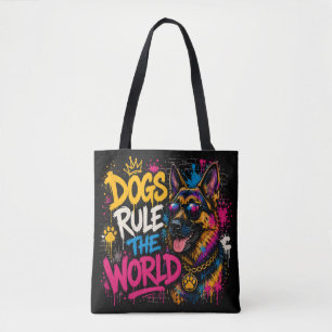 Honden Regeren de Wereld Duitse Herder Boodschappe Tote Bag