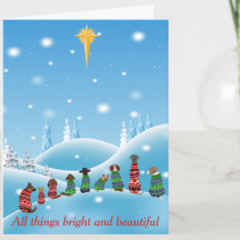 Honden Religieus Ster Alle Dieren Kerstkaart