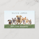 Honden rennen in veld hond lopen en huisdier verzo visitekaartje (Voorkant)