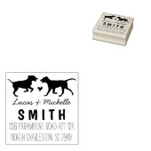 Honden retour adresstempel - bruiloft dieren rubberstempel (Gestempeld)
