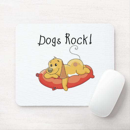 Honden Rock Tshirts en geschenken Muismat (Met muis)
