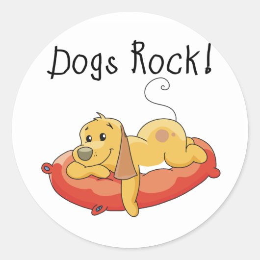 Honden Rock Tshirts en geschenken Ronde Sticker (Voorkant)