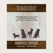 Honden Roedel | Hondentraining | Houtstructuur Visitekaartje (Buitenkant ongevouwen)