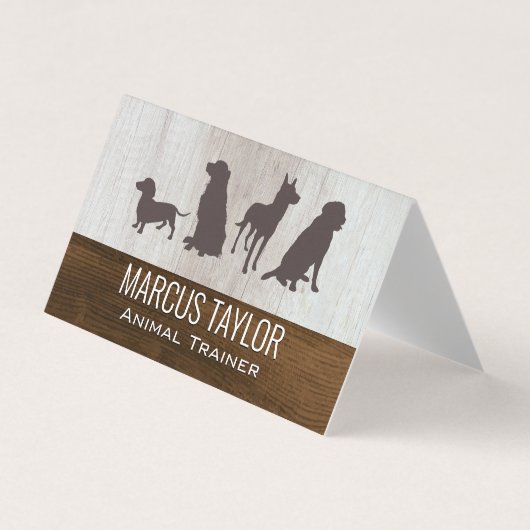 Honden Roedel | Hondentraining | Houtstructuur Visitekaartje (Voorkant)