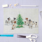 honden rond de kerstboom tissuepapier (Craft)