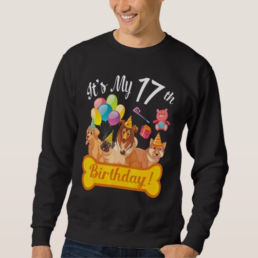 Honden samen dansen Het is mijn 17e verjaardag Hap Trui (Voorkant)