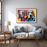 Honden samen Pop Art Poster<br><div class="desc">Ervaar de vreugdevolle wereld van canine gezelschap met onze Dogs Together Pop Art Poster. Dit levendige kunstwerk combineert naadloos de geestdrift van hondenkunst met de charme van poppen, het vieren van de liefde, loyaliteit en blijdschap die onze harige vrienden brengen. De gedurfde kleuren en speelse design creëer is een visueel...</div>