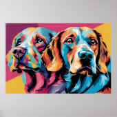 Honden samen Pop Art Poster (Voorkant)