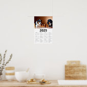 Honden schaakspel Kalender 2025 Poster (Keuken)