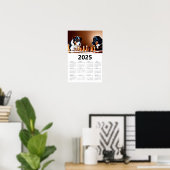 Honden schaakspel Kalender 2025 Poster (Thuiskantoor)