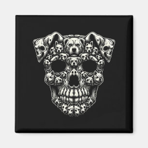 Honden schedel Röntgenfoto Halloween skelet Zwart Magneet