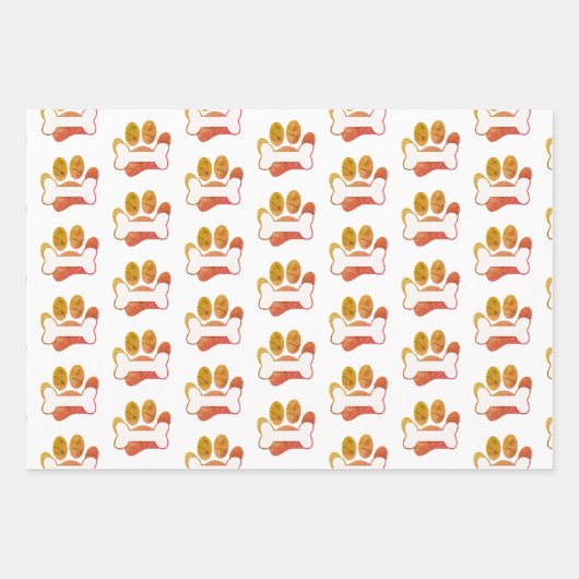 Honden schilderen, afdrukken en bonnen met textiel inpakpapier vel (Voorkant 3)