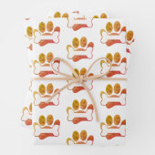 Honden schilderen, afdrukken en bonnen met textiel inpakpapier vel (In situ)