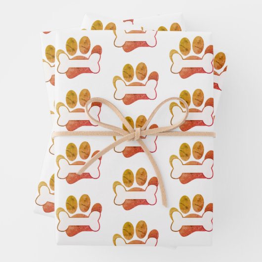 Honden schilderen, afdrukken en bonnen met textiel inpakpapier vel (In situ)