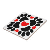 Honden schilderen en rode harten tegeltje (Zijkant)