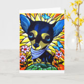 HONDEN SCHILDEREN KUNST CHIHUAHUA - MULTI KAART (Gele Bloem)