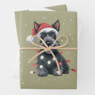 Honden Scottie Schotse Terrier Kerst Hond Moeder  Inpakpapier Vel