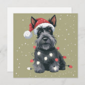 Honden Scottie Schotse Terriër Kersthond Mam Feestdagenkaart (Voorkant / Achterkant)