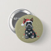 Honden Scottie Schotse Terriër Kersthond Mam Ronde Button 5,7 Cm (Voorkant /achterkant)