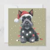 Honden Scottie Schotse Terriër Kersthond Moeder Feestdagenkaart (Voorkant)