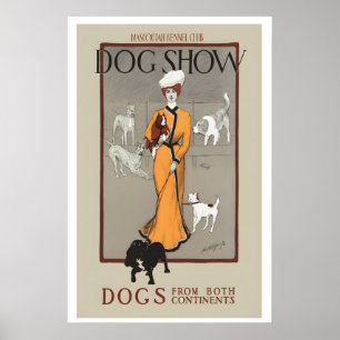 Honden Show Mascoutah Kennel Club Vintage Reclame Poster