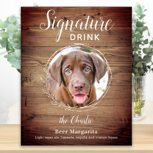 Honden Signature Drankjes Huisdier Foto Rustieke B Poster
