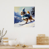 Honden skiën poster (Keuken)