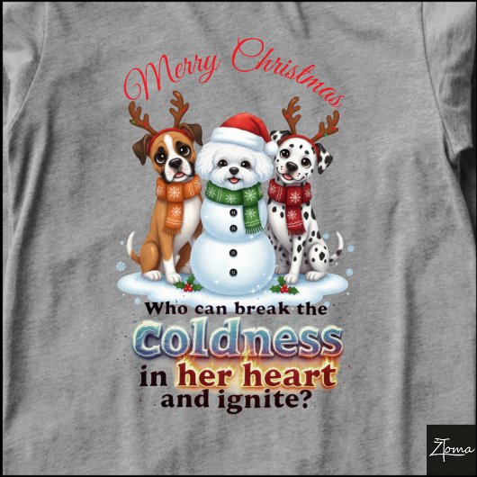 Honden Sneeuwman Kerst Antilopen Kerstsjaal Tri-Blend Shirt
