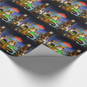 Honden spelen een spelletje poker cadeaupapier (Hoek)