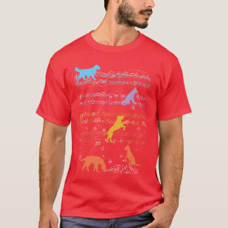 Honden spelen met bladmuzieknoten Muziekleraar vi T-shirt