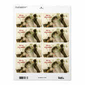 Honden spelen met Kerstmis maretak & heilige bes Etiket (Full Sheet)