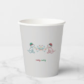 Honden spelen met kerstverlichting papieren bekers (Voorkant)