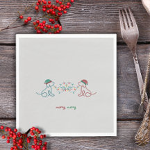 Honden spelen met kerstverlichting Party servetten