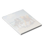 Honden spelen op het strand notitieblok (Schuin)