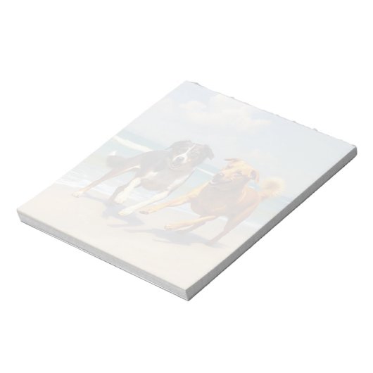 Honden spelen op het strand notitieblok (Linkerzijde)