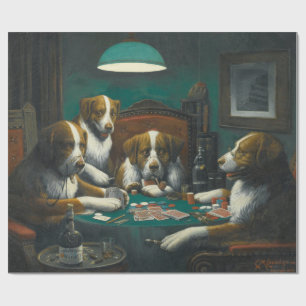 Honden spelen Poker (Animal Kaart Game) Cadeaupapier