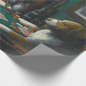 Honden spelen Poker (Animal Kaart Game) Cadeaupapier (Hoek)