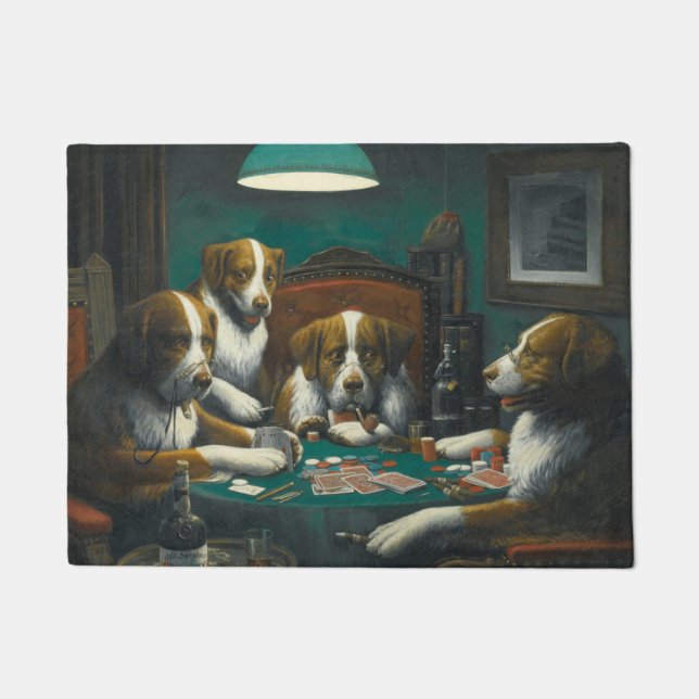 Honden spelen Poker (Animal Kaart Game) Deurmat (Voorkant)