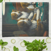 Honden spelen Poker (Animal Kaart Game) Theedoek (Gevouwen)