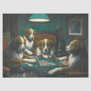 Honden spelen Poker (Animal Kaart Game) Tissuepapier