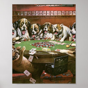 Honden spelen poker sympathie - Cassius Coolidge Poster