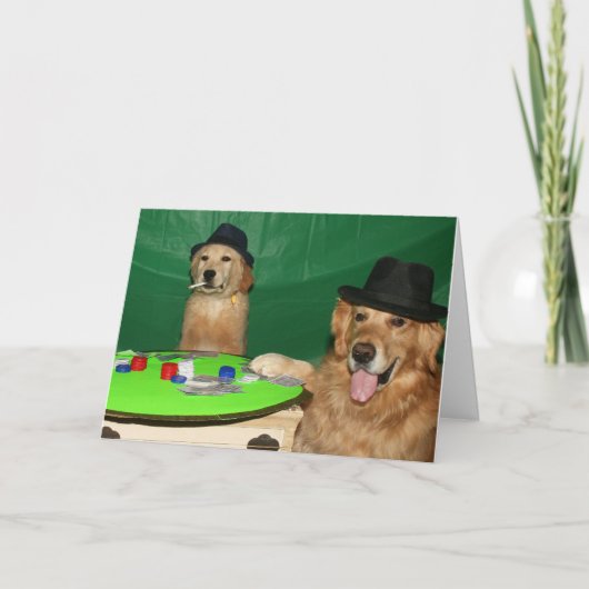 Honden spelen Poker Verjaardag Kaart (Voorkant)